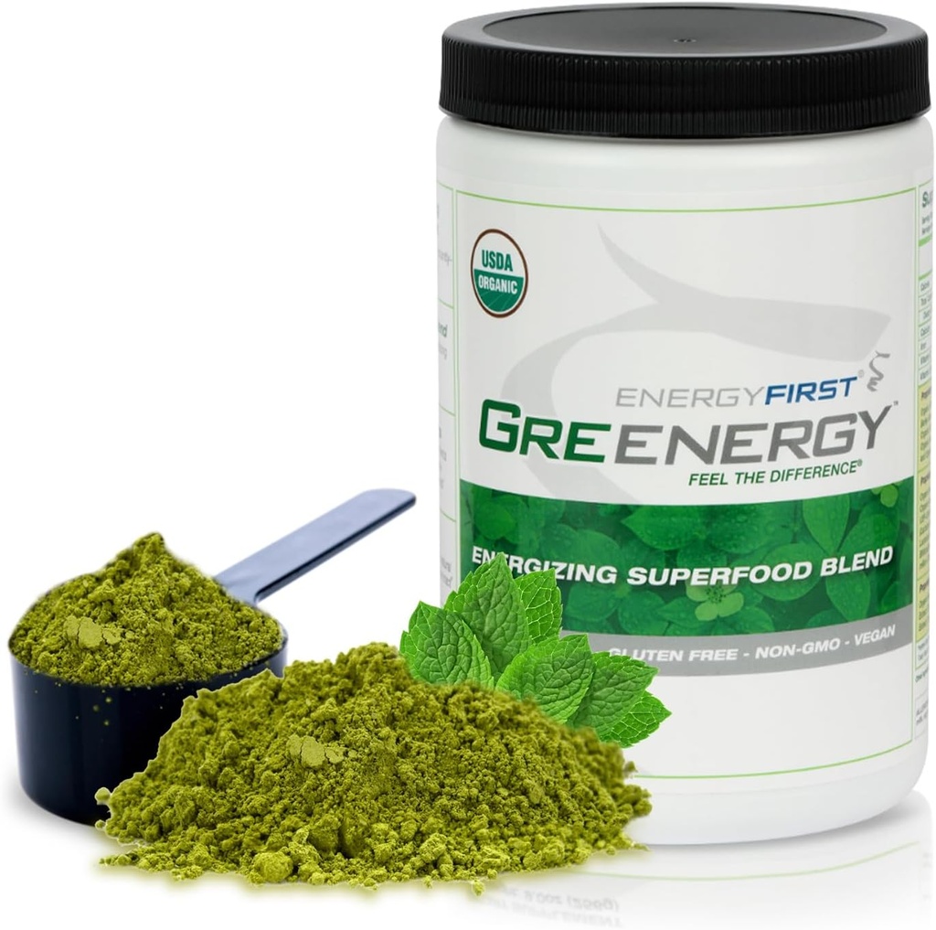 EnergyFirst Energize and Detoxify Greenergy Organic Superfood Powder - Vegan, Gluten-free, Sugar-free, non-GMO - 30 Servírovanie pre každodennú energiu a odolnosť Boost!