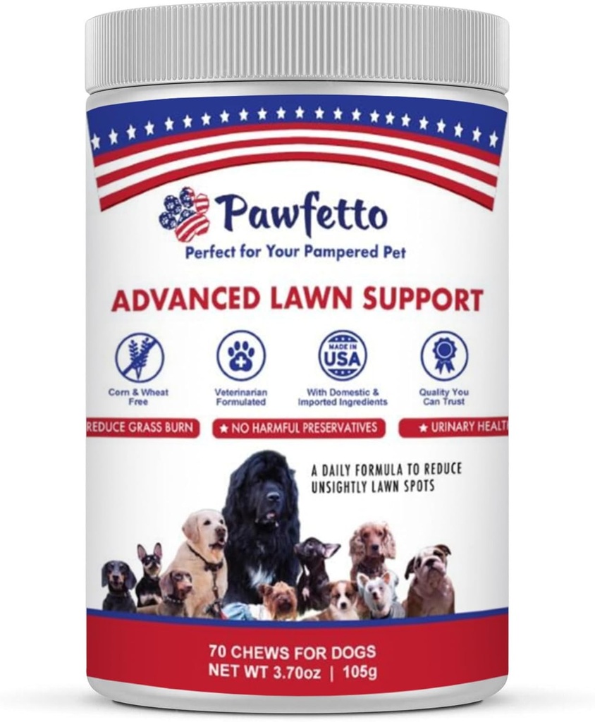 Advanced Lawn Support Doplnok pre psy, s brusnicou, Aminokyseliny, a pivovary Kvasinky, Ľahko roztierateľné, kuracie pečeňové chute, ideálne pre vaše pamperované domáce zviera (70 Pes žuvačky)