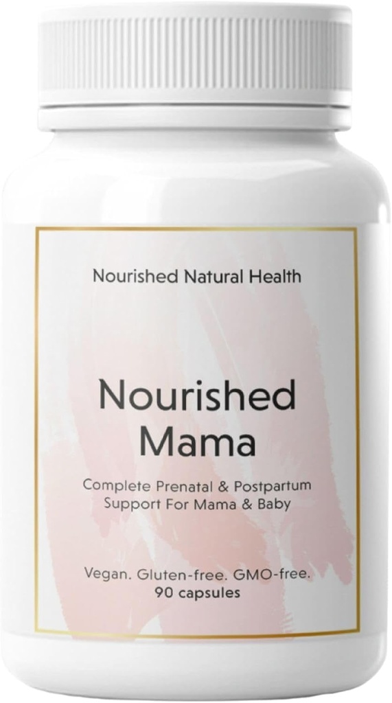 Vyživená mama prenatálny multivitamín - vegánsky multivitamín pre predkoncepciu, tehotenstvo, popôrodné a dojčenie - bez železa s metylovaným folátom a vysokou dávkou cholínu - 90 kapsúl