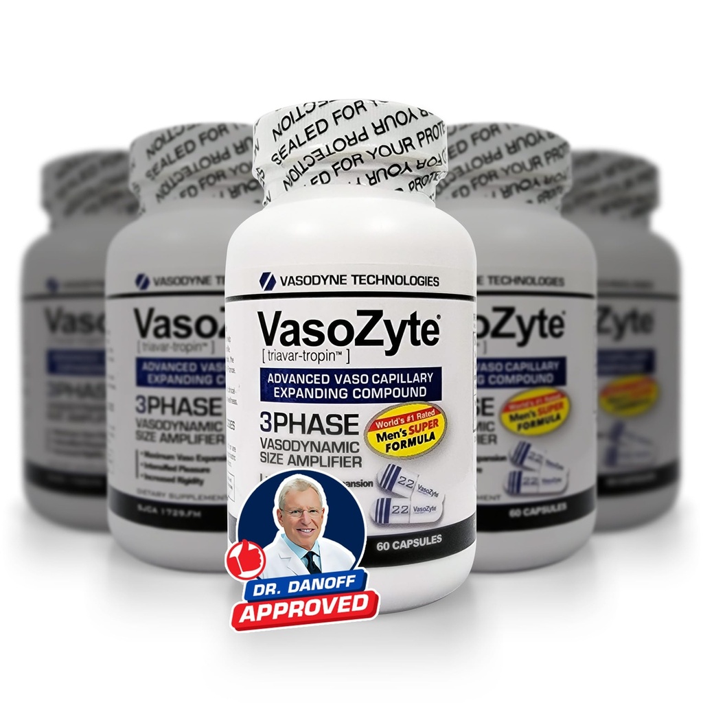 Generic VasoZyte 5 fliaš - podporuje oxid dusnatý a zdravý prietok krvi - s našou exkluzívnou formulou s Oligopinom, a naším Crystal Pure Extraction Process - pre dobre Being - 5 mesiacov dodávky