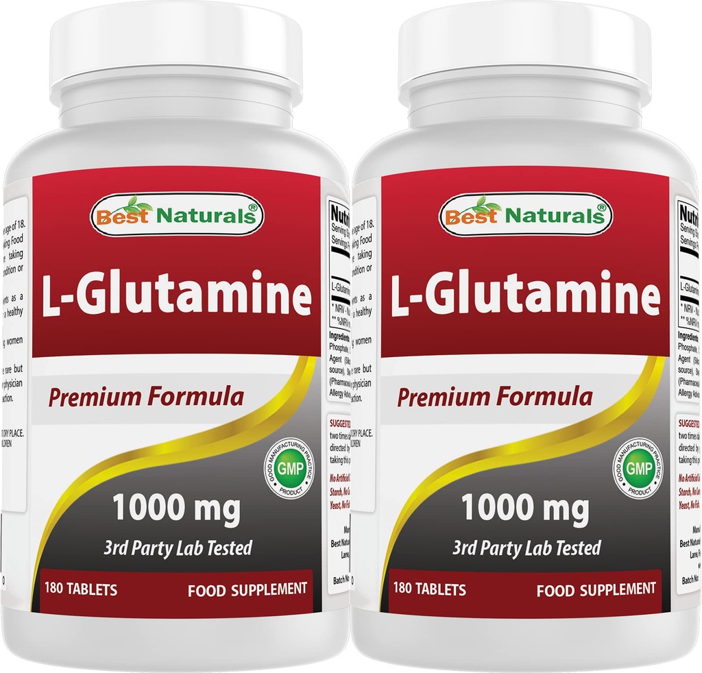Najlepšie prírodné tablety L-Glutamine 1000 mg 180 tabliet (180 počet (dávka 2)