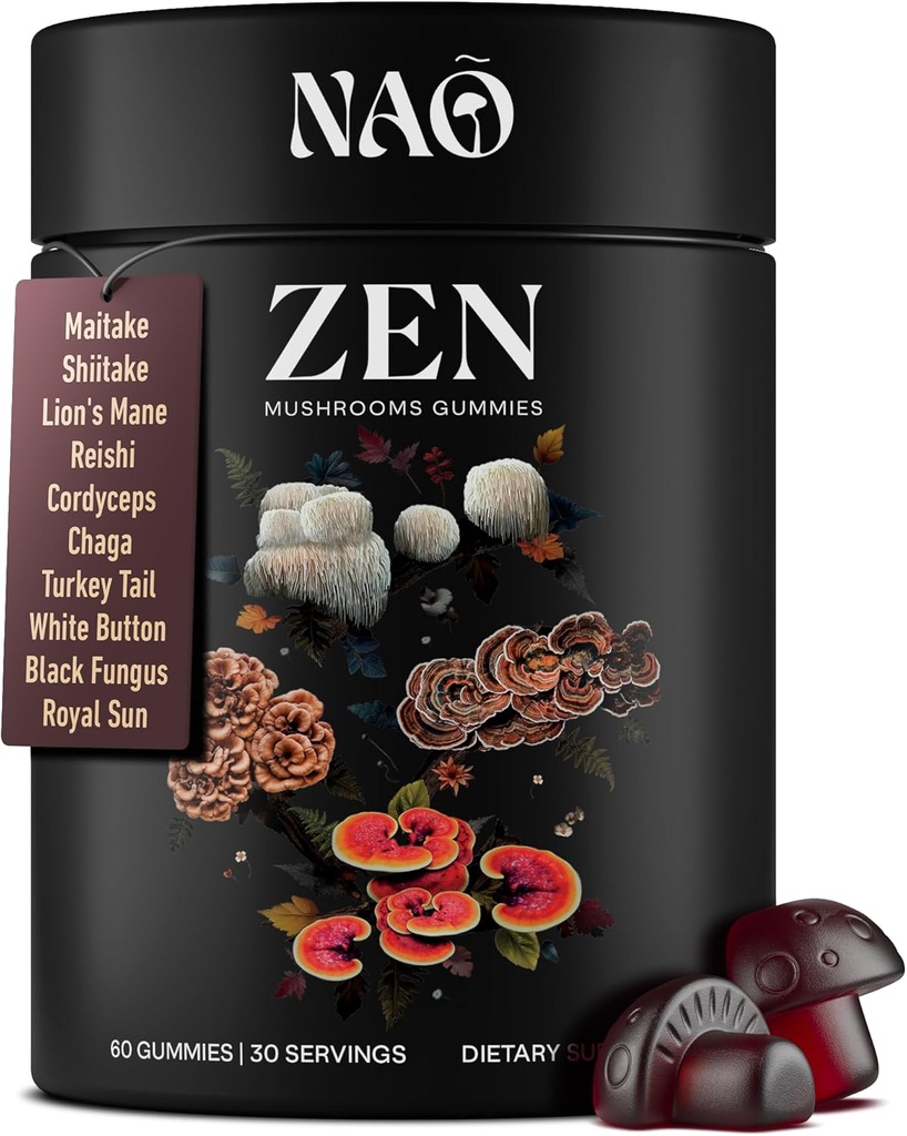 NAO Made in USA 10-in-1 Mushrom Gummies Nootropic 