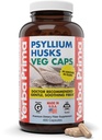 Yerba Prima Psyllium Husks Veg Caps, 400 Kapsule (625mg) - Vegan, Non-GMO, Gluten Free, Colon Cleanser, Denné Fiber Supplement pre zdravie a pravidelnosť Gut
