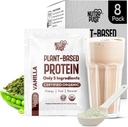 Organický vegánsky proteín prášok Sample Pack - Rastlinné na báze proteínu, Gluten-free, Non GMO, 20g Protein per Serving, Skvelé pre smoothies & Shakes (Vanilla, Balenie 8)