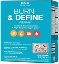GNC Total Lean Burn and Define VitaPak Program pre mužov a ženy, 5-in-1 Balenie pre energiu, Manažment hmotnosti, Calorie Burn, Immune Health, Water Balance, 30 Servings