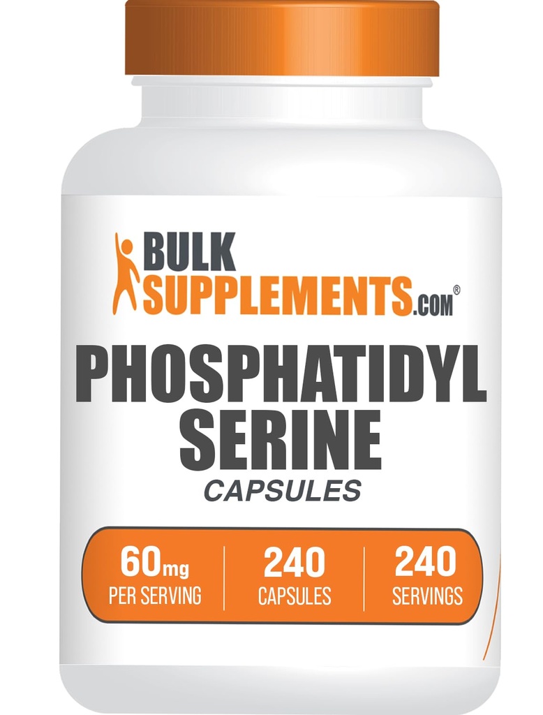 BulkSupplements.com Fosfatidylserín Kapsule - Fosfatidylserín Supplement, Zdroj: Sója, pre pamäť a fokus - bez lepku, 1 Kapsula na obsluhu, 240 Kapsule (Pack of 1)