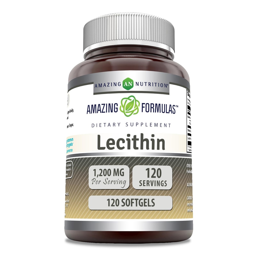 Úžasné vzorce Lecitin 1200 mg Softgels Supplement 