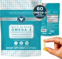 Trident Seafoods Pure Catch Wild Aljašský rybí olej 1060mg Triple sila Omega-3 rybí olej doplnok pre ženy a mužov - EPA a DHA - 60 Ct. Daily Citrus Soft Gel podporuje srdce, mozog, a Vision