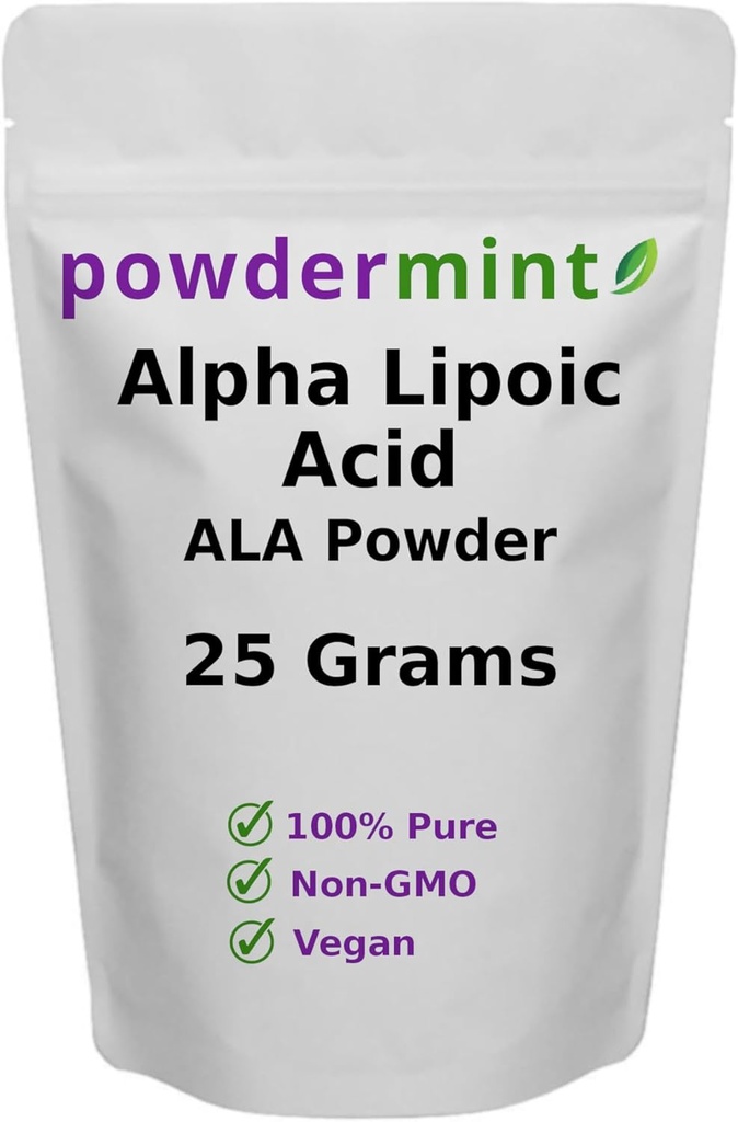 Prášok Alpha Lipoic Acid (RS-ALA, čistá ALA) (viaceré veľkosti) Antioxidant (powder ALA)