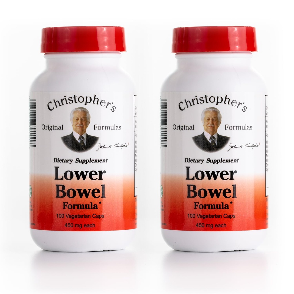 Christopher's Original Formules Dolné Bowel Clease Formula Kapsule - Bylinné Laxatív Colon Clease a Gut Clease 100 ct. - Balenie po 2
