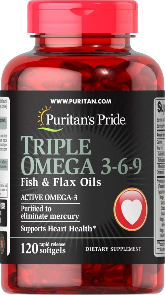 Puritánska pýcha Triple Omega 3-6-9 Ryby a ľanové oleje