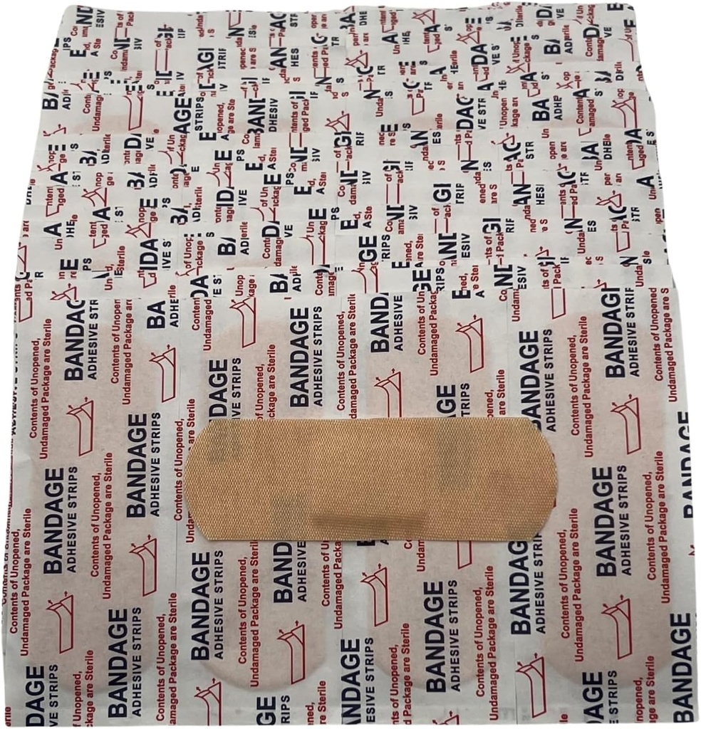 200 Balíček Flexibilné tkaniny Lepiace pásy, priedušné pohodlné pásy 1" x 3" pre prvú pomoc, starostlivosť o rany a ochranu