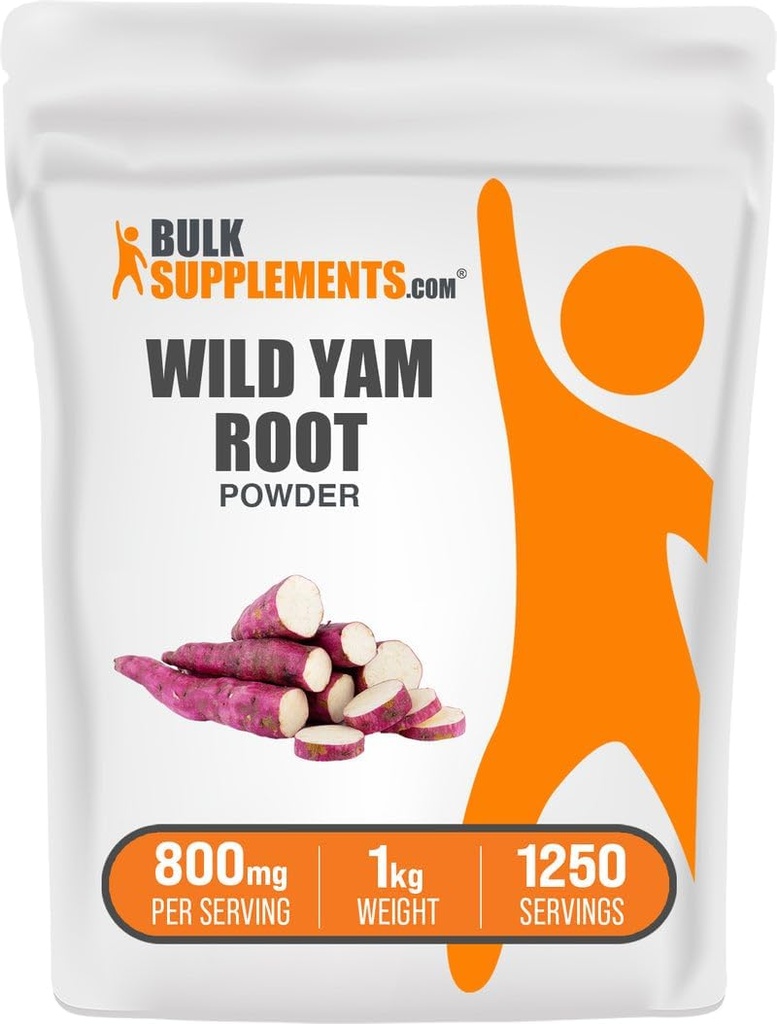 BulkSupplementments.com Wild Yam Powder - Nutritional Supplement, Wild Yam Supplement - bezlepkové lepidlo, 800mg na porciu, 1kg (2,2 lbs) (Pack of 1)