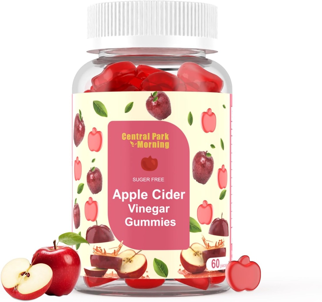 Apple Cider Ocogar Gummies 1000mg,ACV Supplement for Detox & Cleans,Suger Free and Non-GMO - 60 Gummies