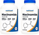 Nutricost niacínamid (vitamín B3) 500 mg, 240 kapsúl (2 fľaše)