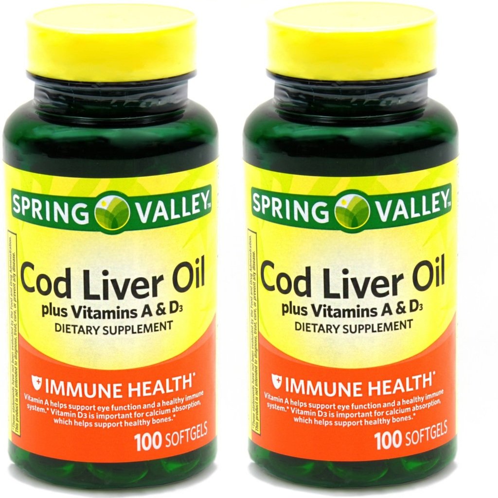 Jarné údolie - treskový olej z pečene s vitamínom A a D 100 mäkkých gélov (balenie 2)