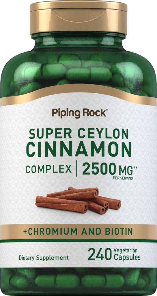 Piping Rock Super Ceylon škoricového komplexu Kapsule 240 Powder Pills