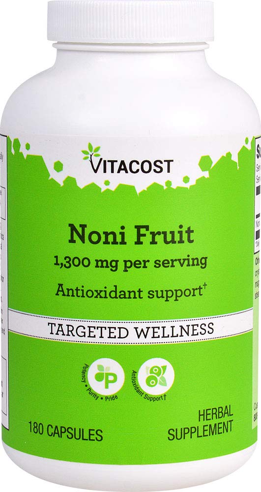 Vitacost Noni Fruit -- 1 300 mg / porcia - 180 kapsúl