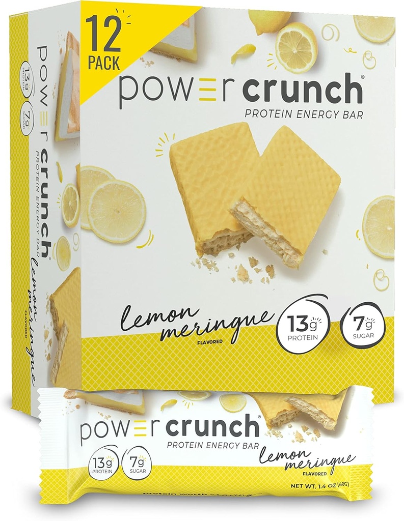 Power Crunch Protein Wafer Bary, Vysoké Bielkoviny Snacks s lahodnou chuťou, Citrónové Meringue, 1.4 Ounce (12 Počet)