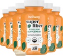 Bellway Super Fiber Kapsule (6 balenia) - USDA Organic Psyllium Husk Kapsule - Denné Psyllium Husk Fiber Supplement pre Tráviace zdravie a pravidelnosť, Plant Based, Non-GMO, Kosher - 960 Kapsule