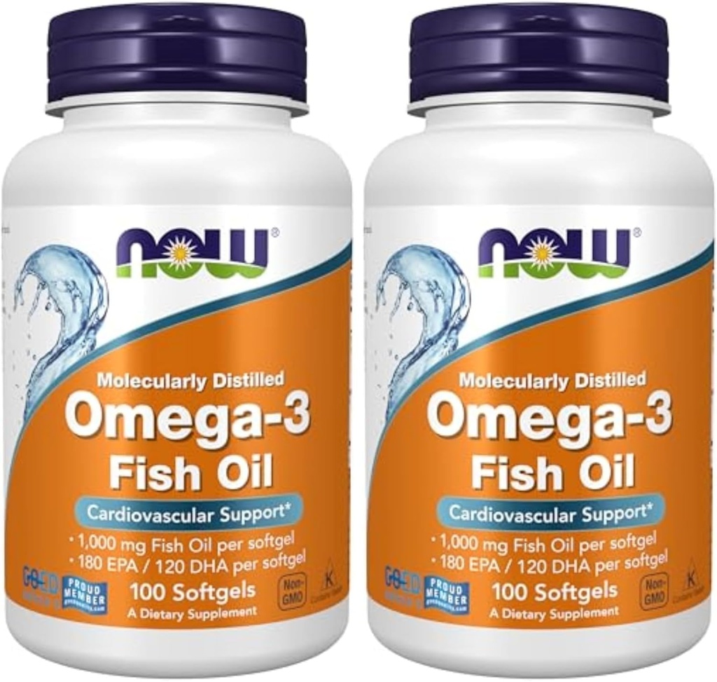 NOW Foods Omega-3-100 Softgels (Pack of 2)