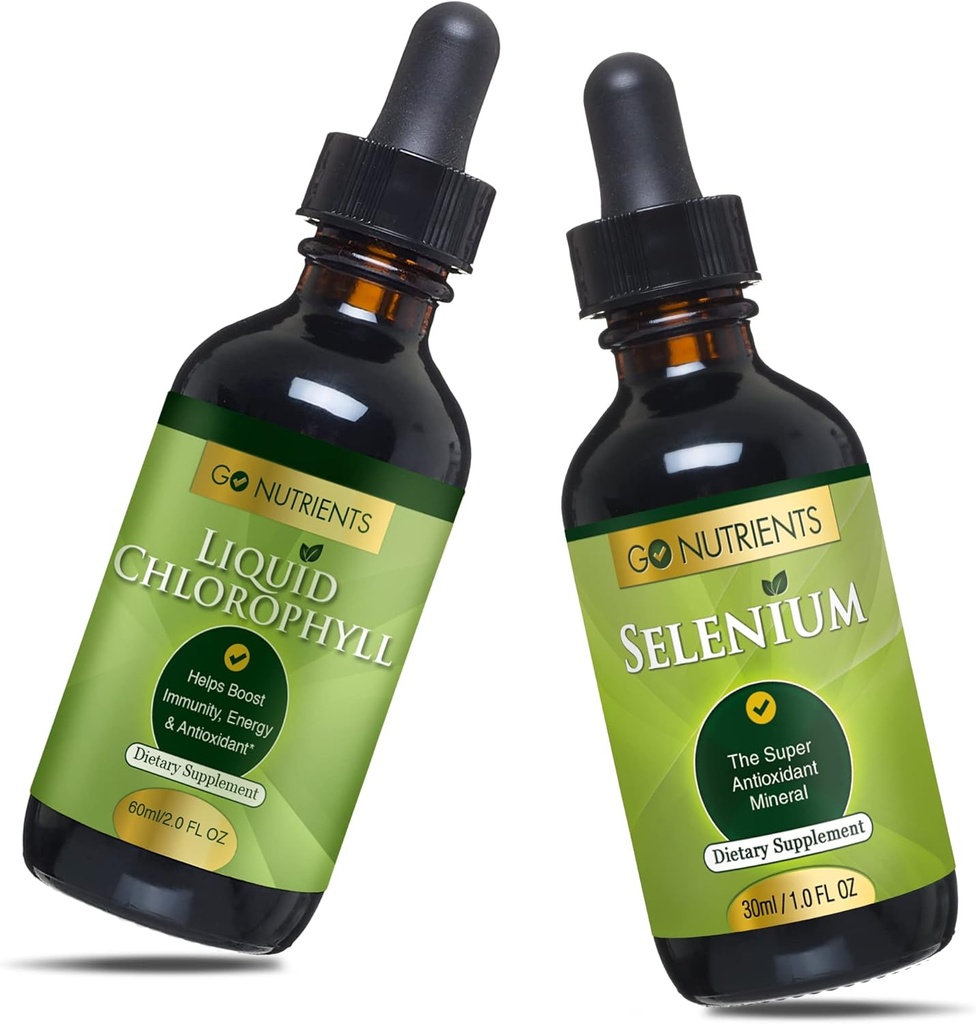 Go Živiny Tekutý chlorofyl a selén 200 mcg Supplement 