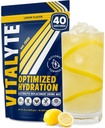 Vitalyte Powder Drink Mix, Izotonic Electrolyte Hydration Mix, bezlepkový Post Cvičenie Powder Mix, Balenie po 1, 35 oz., Citrónová Flavor