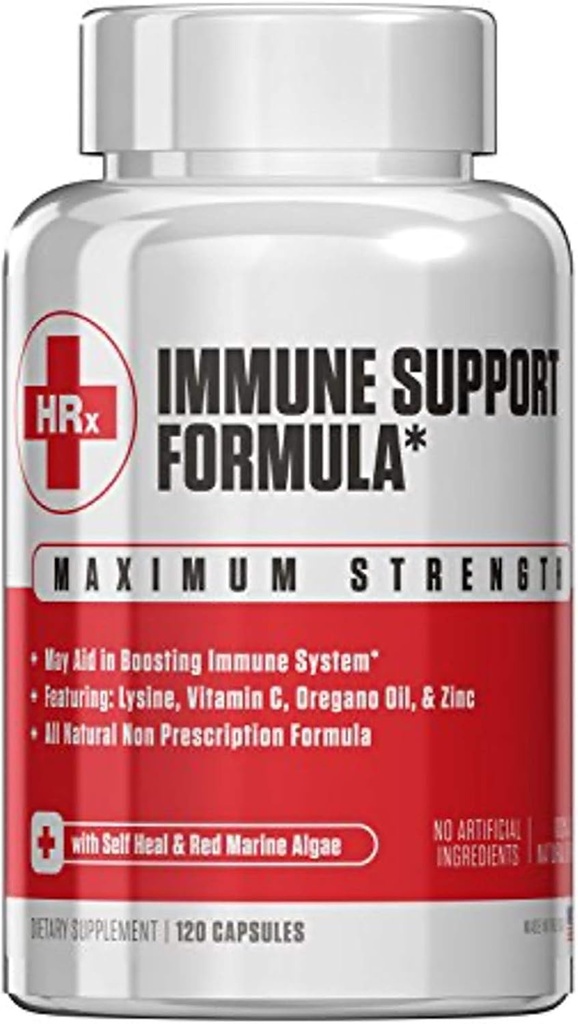 Re+Gen Nutrition Immune Support Supplement for Adults, Natural Capsules with Zinc, Vitamín C, L lyzín Amino Acid & Oregano Oil for Strong Imunity Health in Men & Ženy, 120 Kapsule