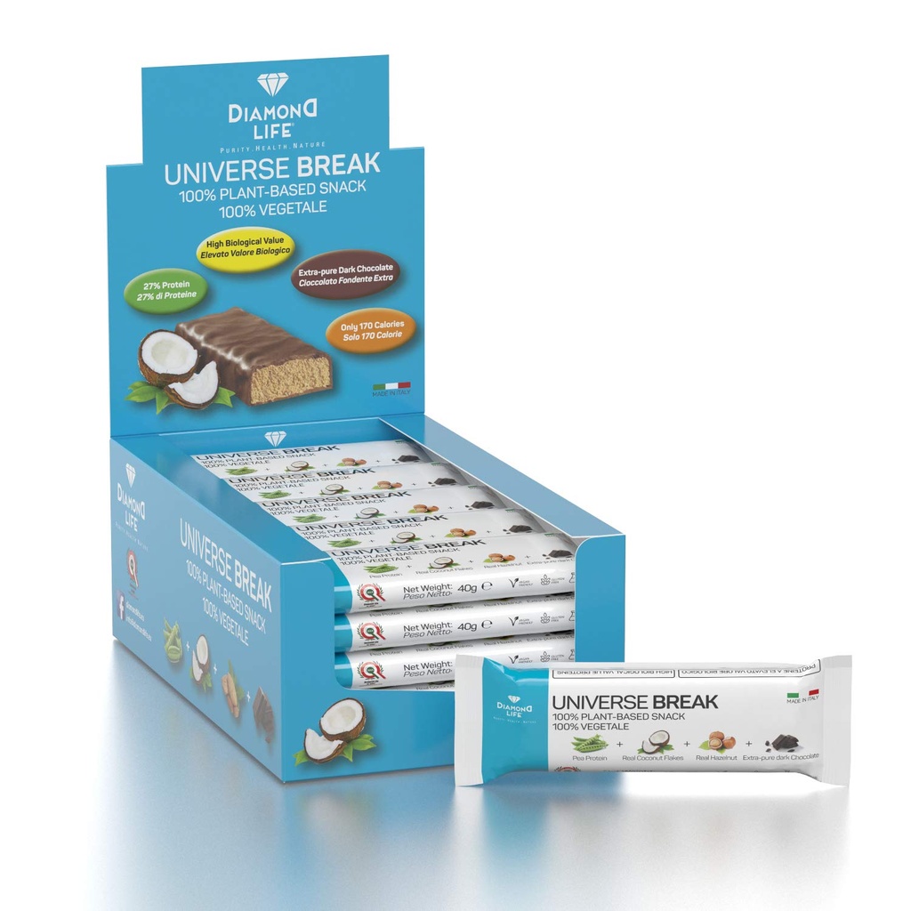 UNIVERSE BREAK - Kokosová príchuť - Dokonale vyvážený nízkokalorický rastlinný bar - Diamond Life