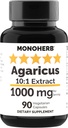 Monoherb Agaricus Mushrom Extract 1000 mg - 90 Vegetariánskych kapsúl
