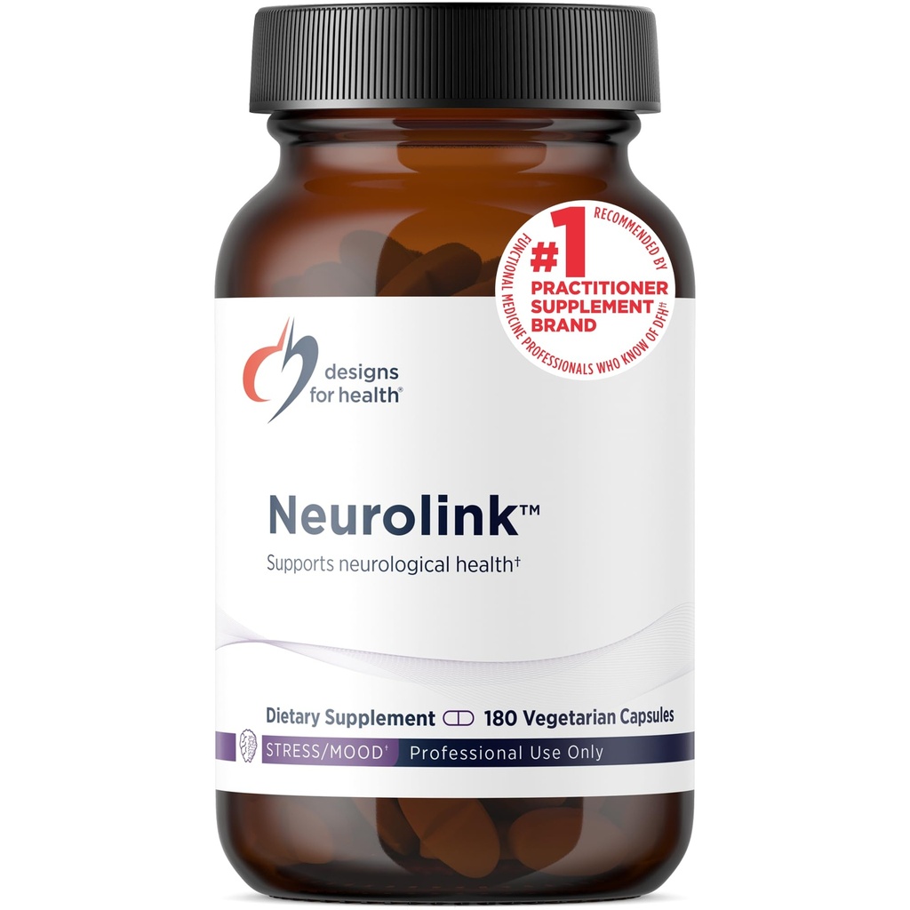 Designs for Health Neurolink - L-Tyrosine, GABA, 5-HTP, Inozitol + Taurín Supplement - Designed to Support Mood, Neurological + Cognitive Health - non-GMO (180 Kapsule)