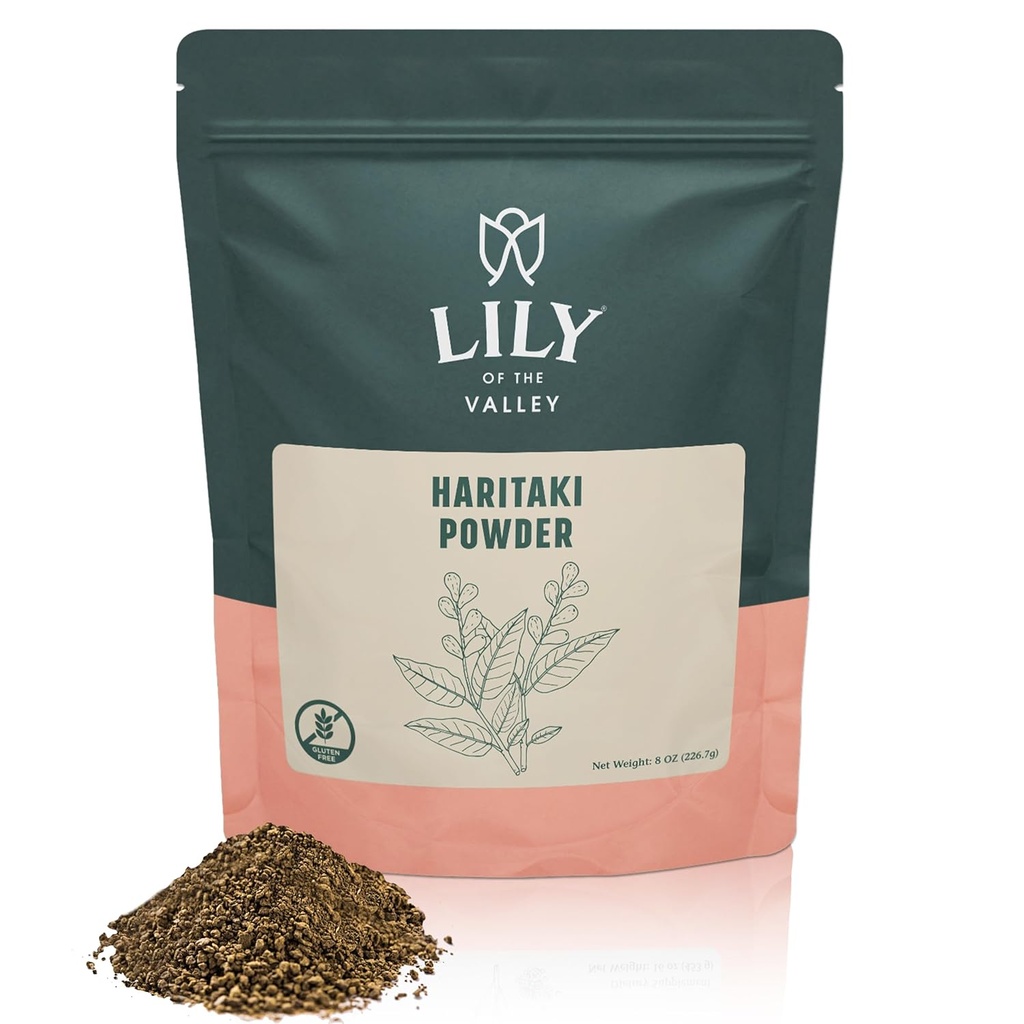 Lily z údolia Haritaki Powder - Terminalia Chebula - Zdroj z Indie - Ayurvedic Herb - 100% prírodné &No Pridané konzervačné - Vegan & Gluten-free (8oz, 226g) - Balík máj Vary