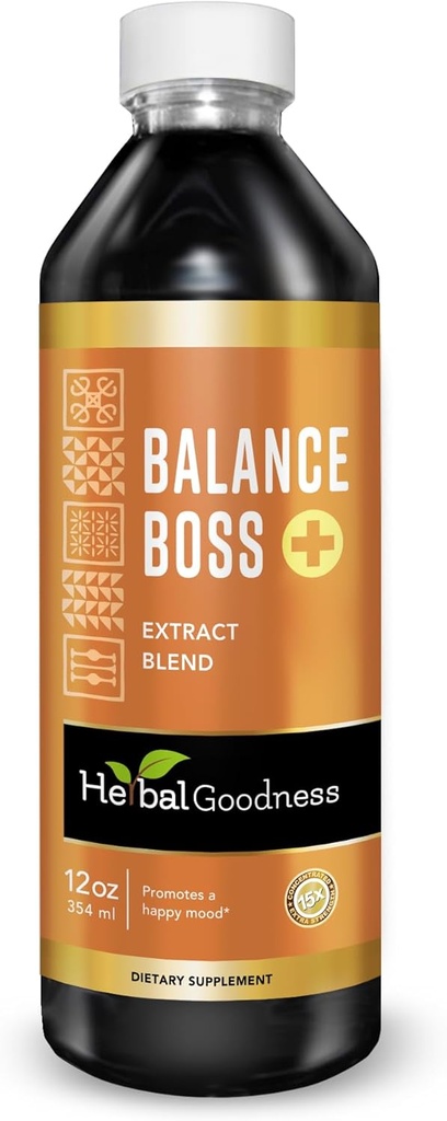 Bylinné dobroty Happy Mood Suplement - St Johns Worth podporuje relaxáciu a pokoj, Rhodiola Rosea Balance Boss 12 Fl. oz