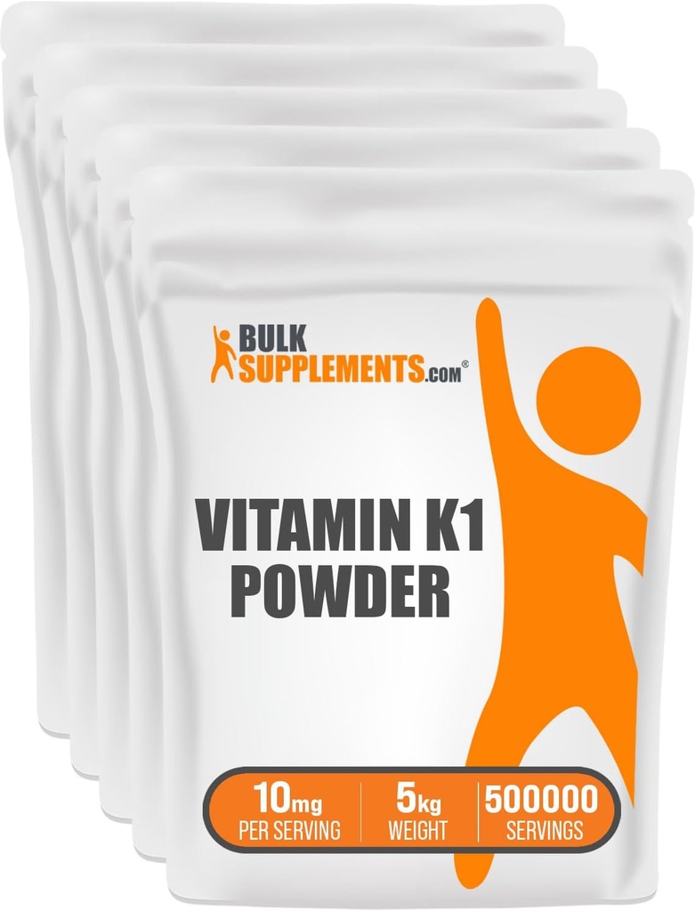 BulkSupplementments.com Vitamín K1 prášok - Vitamín K1 doplnok pre podporu zdravia kostí a srdca - bez lepku, 10 mg na porciu, 1 kg (2,2 lbs) (Stock of 1)