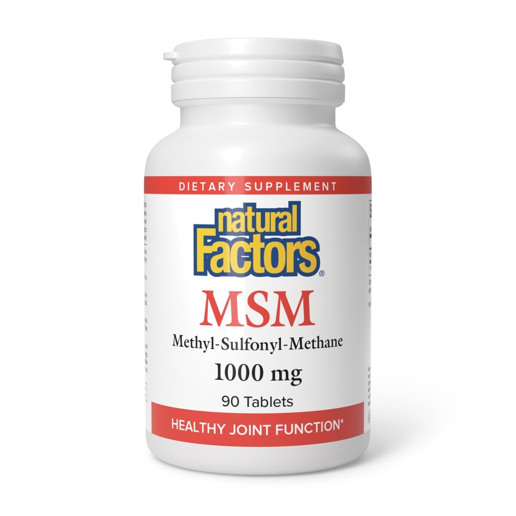 Prírodné faktory, MSM 1000 mg, podporuje zdravé kĺby, vlasy, koža a nechty, 90 kapsúl (90 porcií)