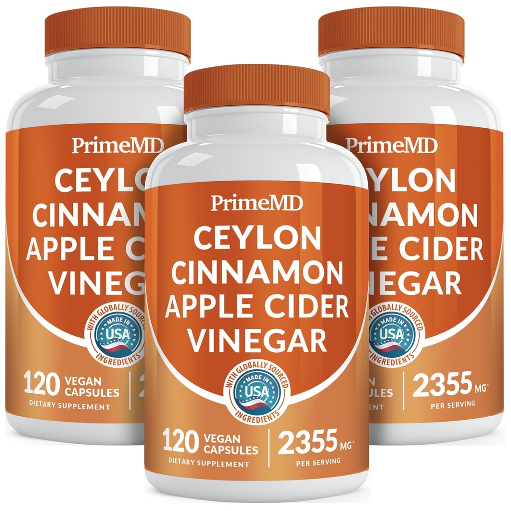 5-in-1 Ceylon Škorica Kapsule 2355mg - Ceylon Škorica a jablkový Cider Ocogar Kapsule - Turmerica a Panax Ginseng - Škorica Supplements with Bioperine (120ct, balenie po 3)