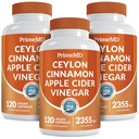 5-in-1 Ceylon Škorica Kapsule 2355mg - Ceylon Škorica a jablkový Cider Ocogar Kapsule - Turmerica a Panax Ginseng - Škorica Supplements with Bioperine (120ct, balenie po 3)