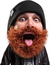 Beard Head Bushy Biker Beard Beanie - Funny Knit klobúk a Fake Beard kostým čierny
