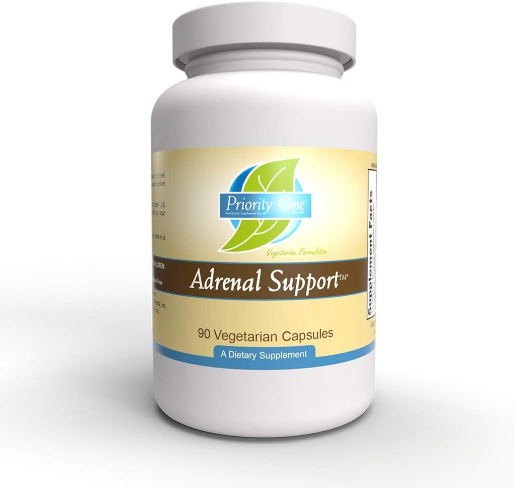 Priorita jeden Vitamíny Adrenal Podpora 90 Kapsule Vegetariánska adrenálna podpora