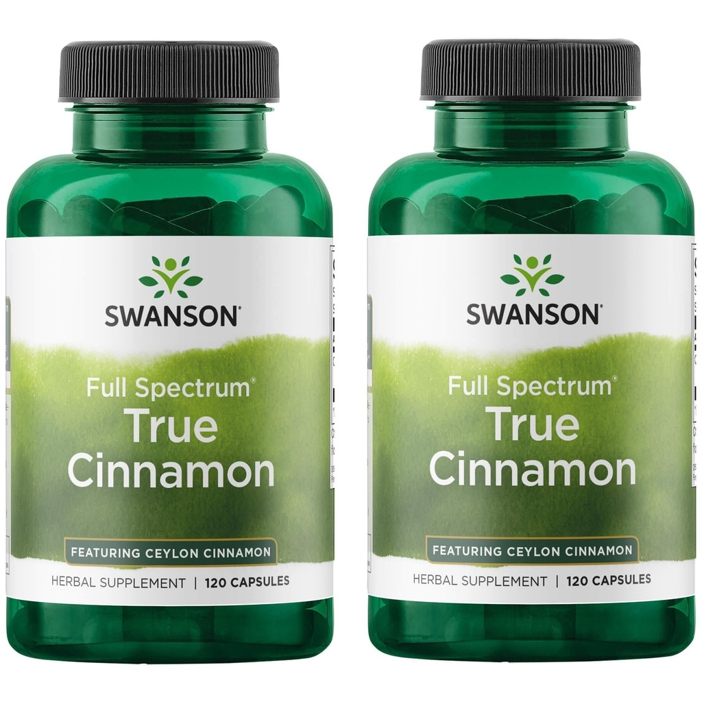 Swanson Full Spectrum Pravé škorica - Bylinné doplnky - (120 Kapsule, 300mg Každý) 2 Balenie