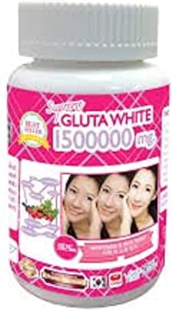 1 fľaša X 30 Softgels Supreme Gluta White 1500000mg. Super Whitening Glutatión proti starnutiu. (Supreme Whitening Skin Boost up Collagen Odstrániť tmavé škvrny a jazvy Tighten pór zdravá koža a vlasy)