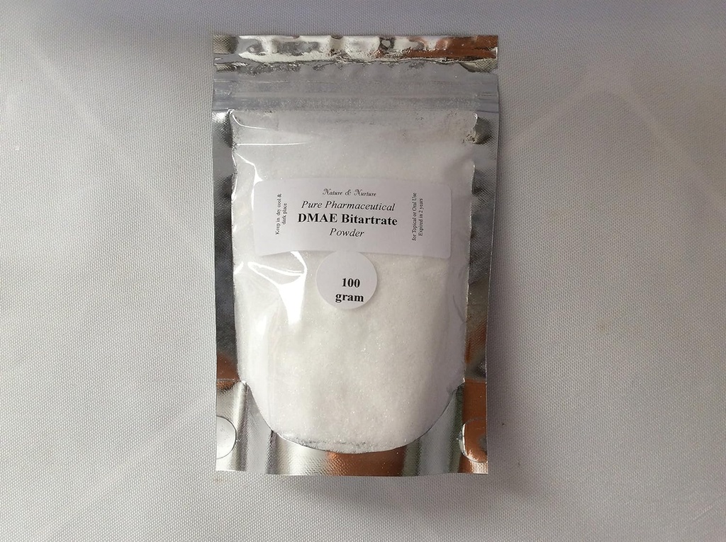 Powder DMAE bitartrát: Pure (100 gramov) Stenčenie kože, vrásky znižujúce topický/oral