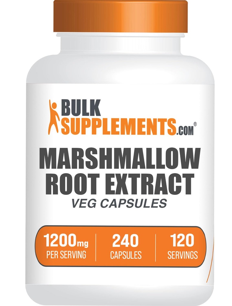 BulkSupplementments.com Marshmallow Root Extract Kapsule - Bylinné doplnky, Marhmallow Root 1200mg - bezlepok, 2 Kapsule na obsluhu, 240 Počet (Pack of 1)
