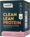 Nuzest - Pea Protein Powder - Clean Lean Protein, Premium Vegan Plant Based Protein Powder, Dairy Free, Gluten Free, GMO Free, Protein Shake, Wild Strawberry, 0,9 oz, (Pack of 10)