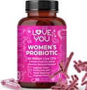 Love You Womens Probiotic, Ph Balance, Ut, Feminine, Vaginal Health Supplement, Digestive, Pre + Pro + Postbiotic, Oneskorené uvoľnenie, 60 miliárd živých CFU, 8-kmeň probiotických Blend, 30 Veg Caps Servings