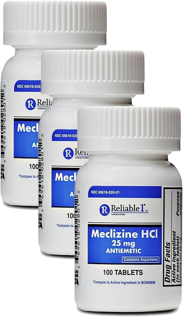 Meclizín HCL 25 mg 100 tabliet (1 fľaša) (dávka 3)