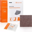 Silver Calcium Alginate Wound Dressing Pad 4'x4', 10 balení, vysoká absorbencia Non-Stick Ag Gauze Patch for Pressure Ulcer, Bed Sore, Leg Sore, Diabetic Foot Ulcer