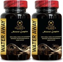 Water Away Pills - Obličky Detox, Prírodné Diuretiká komplex pre dočasný príjem vody, opuchy, zníženie retencie tekutín, mlieko bodka - 2 fľaše 120 kapsuly