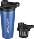 DIW 24 oz Shaker fľaša, neutícha oceľ Mix fľaša s bezhlukovým dizajnom, izolovaný kovový šejk pohár pre proteínové zmesi a pred tréningom, Gym pohár Shaker [námorná modrá]