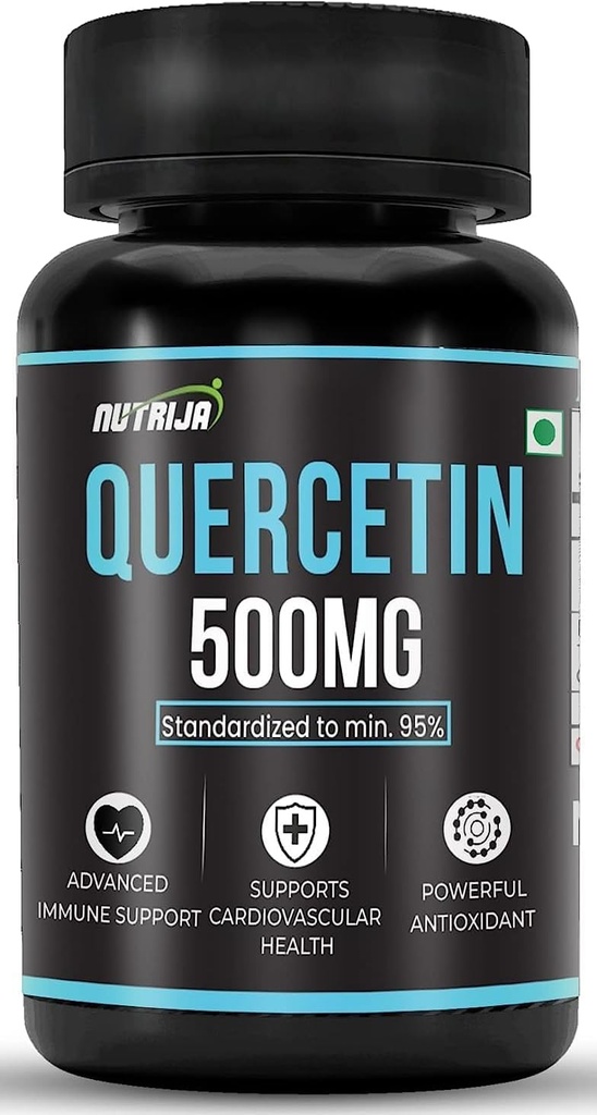 Quercetin 500mg Capsules - Standardized to 95% | Highly Purified & Bioavailable Supplement | Natural Bio-flavonoids & Powerful Anti-Oxidants (30 Capsules)